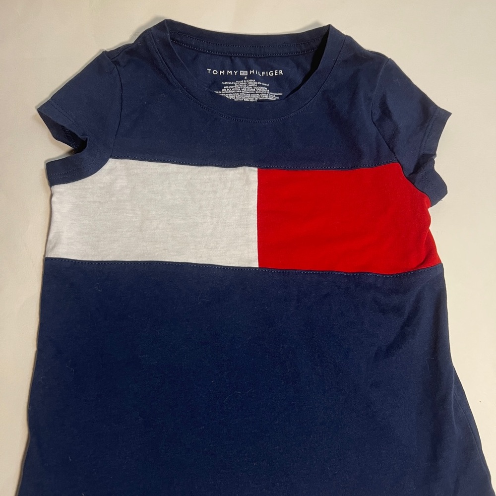 Tommy Hilfiger Girls Blue and Red Short Sleeve Tees